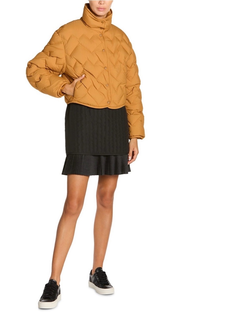 Moncler Senevee Quilted Puffer Jacket dark yellow NWT
